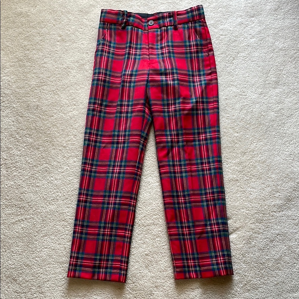 EUC Janie and Jack Plaid Red Kids Bottoms
